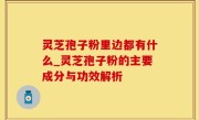 灵芝孢子粉里边都有什么_灵芝孢子粉的主要成分与功效解析