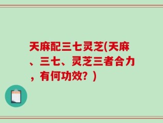 天麻配三七灵芝(天麻、三七、灵芝三者合力，有何功效？)