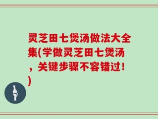 灵芝田七煲汤做法大全集(学做灵芝田七煲汤，关键步骤不容错过！)