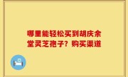 哪里能轻松买到胡庆余堂灵芝孢子？购买渠道