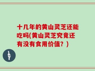 十几年的黄山灵芝还能吃吗(黄山灵芝究竟还有没有食用价值？)