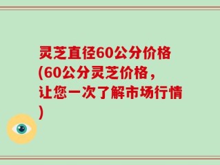 灵芝直径60公分价格(60公分灵芝价格，让您一次了解市场行情)