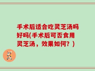 手术后适合吃灵芝汤吗好吗(手术后可否食用灵芝汤，效果如何？)