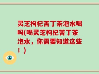 灵芝枸杞苦丁茶泡水喝吗(喝灵芝枸杞苦丁茶泡水，你需要知道这些！)