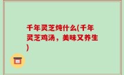 千年灵芝炖什么(千年灵芝鸡汤，美味又养生)