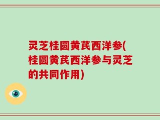 灵芝桂圆黄芪西洋参(桂圆黄芪西洋参与灵芝的共同作用)