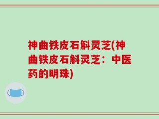 神曲铁皮石斛灵芝(神曲铁皮石斛灵芝：中医药的明珠)