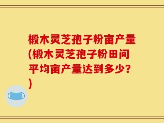 椴木灵芝孢子粉亩产量(椴木灵芝孢子粉田间平均亩产量达到多少？)