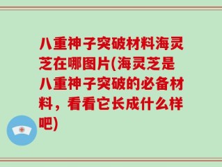 八重神子突破材料海灵芝在哪图片(海灵芝是八重神子突破的必备材料，看看它长成什么样吧)