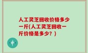 人工灵芝回收价格多少一斤(人工灵芝回收一斤价格是多少？)