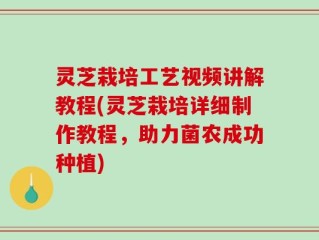 灵芝栽培工艺视频讲解教程(灵芝栽培详细制作教程，助力菌农成功种植)