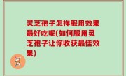灵芝孢子怎样服用效果最好吃呢(如何服用灵芝孢子让你收获最佳效果)