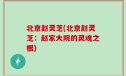 北京赵灵芝(北京赵灵芝：赵家大院的灵魂之根)