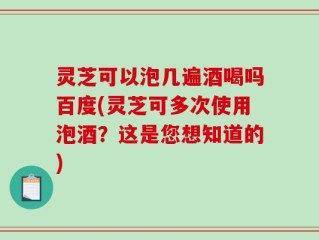灵芝可以泡几遍酒喝吗百度(灵芝可多次使用泡酒？这是您想知道的)