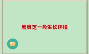 黑灵芝一般生长环境