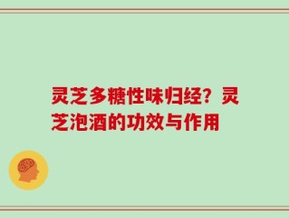灵芝多糖性味归经？灵芝泡酒的功效与作用