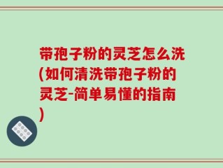 带孢子粉的灵芝怎么洗(如何清洗带孢子粉的灵芝-简单易懂的指南)
