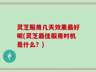 灵芝服用几天效果最好呢(灵芝最佳服用时机是什么？)