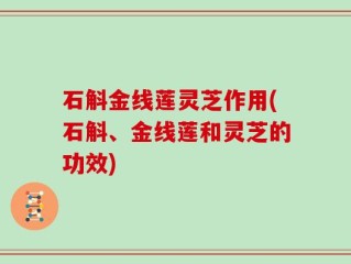 石斛金线莲灵芝作用(石斛、金线莲和灵芝的功效)