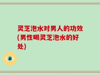 灵芝泡水对男人的功效(男性喝灵芝泡水的好处)