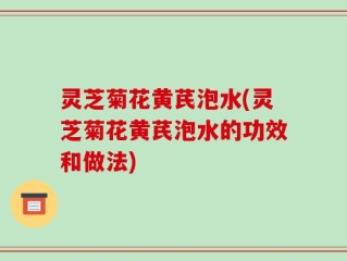 灵芝菊花黄芪泡水(灵芝菊花黄芪泡水的功效和做法)