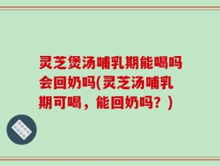 灵芝煲汤哺乳期能喝吗会回奶吗(灵芝汤哺乳期可喝，能回奶吗？)