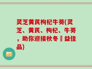 灵芝黄芪枸杞牛蒡(灵芝、黄芪、枸杞、牛蒡，助你迎接秋冬補益佳品)