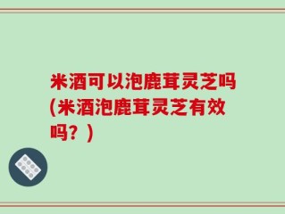 米酒可以泡鹿茸灵芝吗(米酒泡鹿茸灵芝有效吗？)