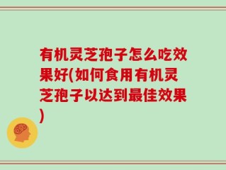 有机灵芝孢子怎么吃效果好(如何食用有机灵芝孢子以达到最佳效果)