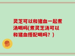 灵芝可以和猪血一起煮汤喝吗(煮灵芝汤可以和猪血搭配喝吗？)