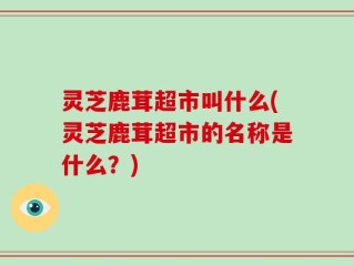 灵芝鹿茸超市叫什么(灵芝鹿茸超市的名称是什么？)