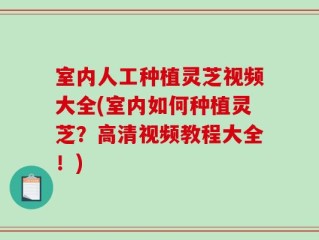 室内人工种植灵芝视频大全(室内如何种植灵芝？高清视频教程大全！)