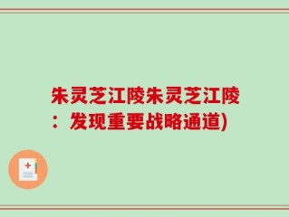 朱灵芝江陵朱灵芝江陵：发现重要战略通道)