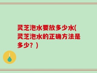 灵芝泡水要放多少水(灵芝泡水的正确方法是多少？)