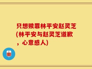 只想赎罪林平安赵灵芝(林平安与赵灵芝道歉，心意感人)