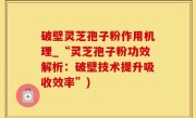 破壁灵芝孢子粉作用机理_“灵芝孢子粉功效解析：破壁技术提升吸收效率”)