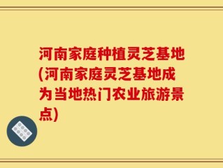 河南家庭种植灵芝基地(河南家庭灵芝基地成为当地热门农业旅游景点)