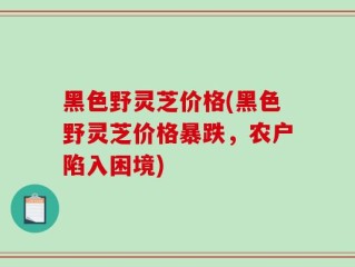 黑色野灵芝价格(黑色野灵芝价格暴跌，农户陷入困境)
