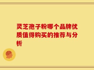 灵芝孢子粉哪个品牌优质值得购买的推荐与分析