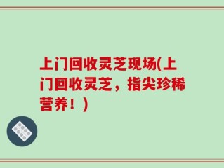 上门回收灵芝现场(上门回收灵芝，指尖珍稀营养！)