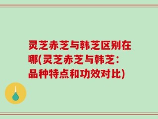 灵芝赤芝与韩芝区别在哪(灵芝赤芝与韩芝：品种特点和功效对比)