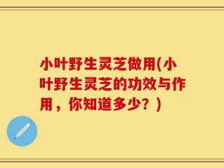 小叶野生灵芝做用(小叶野生灵芝的功效与作用，你知道多少？)