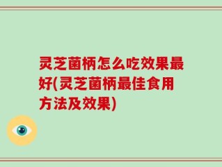 灵芝菌柄怎么吃效果最好(灵芝菌柄最佳食用方法及效果)