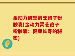 金动力破壁灵芝孢子粉胶囊(金动力灵芝孢子粉胶囊：健康长寿的秘密)