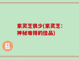 紫灵芝很少(紫灵芝：神秘难得的佳品)