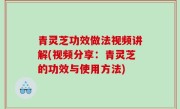 青灵芝功效做法视频讲解(视频分享：青灵芝的功效与使用方法)