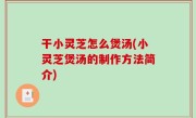 干小灵芝怎么煲汤(小灵芝煲汤的制作方法简介)