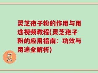 灵芝孢子粉的作用与用途视频教程(灵芝孢子粉的应用指南：功效与用途全解析)