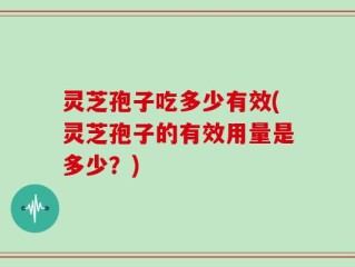 灵芝孢子吃多少有效(灵芝孢子的有效用量是多少？)