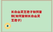 长白山灵芝孢子如何鉴别(如何鉴别长白山灵芝孢子)